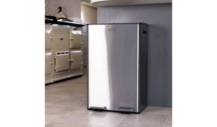 Charles Bentley 60L Double Compartment Kitchen Bin - Grey