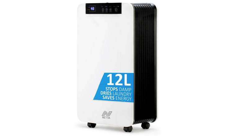 NETTA 12L Dehumidifier with Digital Humidity Control and Timer