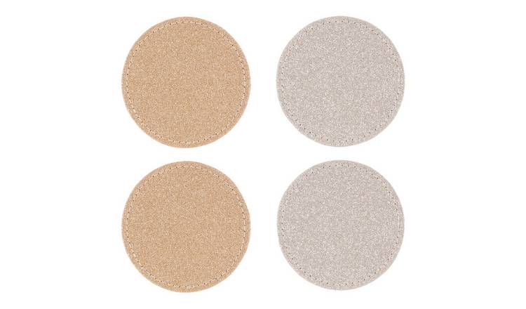Orsina Set Of 4 Geome Reversible Coasters - Gold