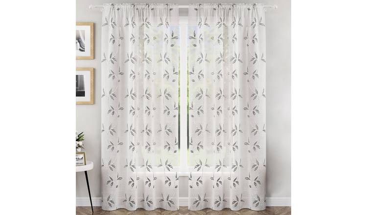 Tyrone Textiles Oasis Rod Pocket Voile Panels - 140 x 137cm - Grey