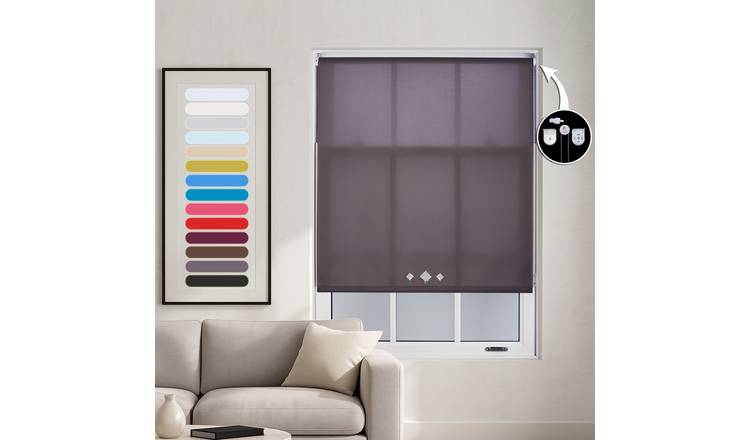 Furnished Dark Grey Daylight Roller Blind Diamond Eyelets - 190 x 165cm