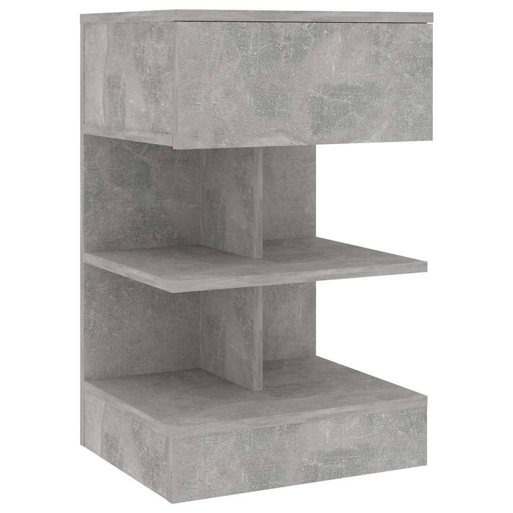 Walplus Engineered Wood Bedside Cabinet - Stone Grey - 40 x 35 x 65 cm - Image 2