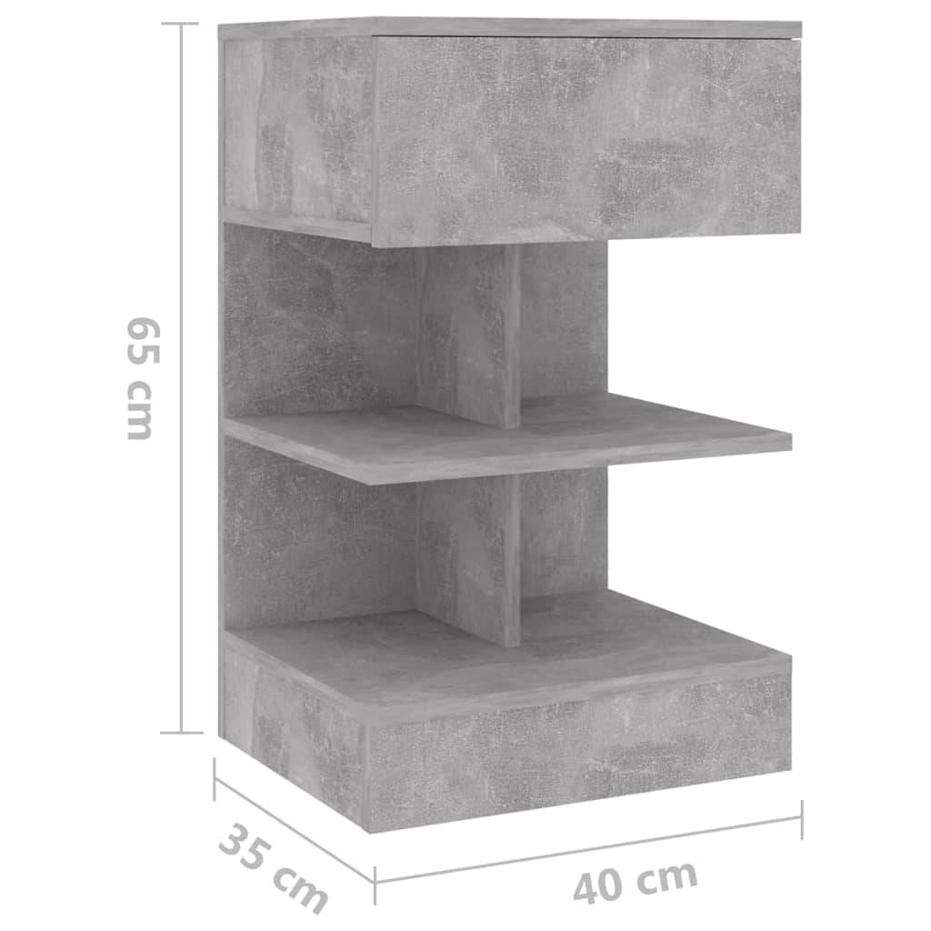 Walplus Engineered Wood Bedside Cabinet - Stone Grey - 40 x 35 x 65 cm - Image 8