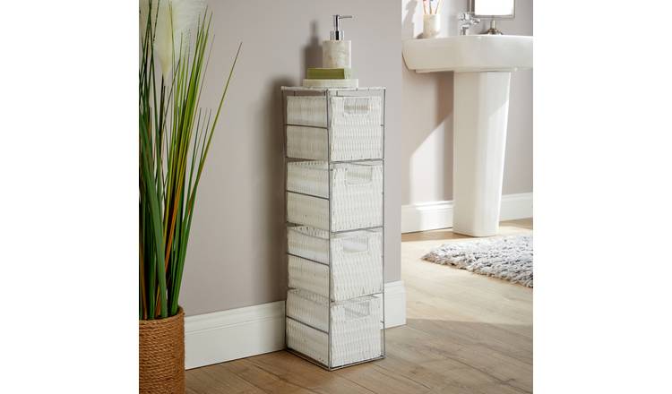 Home Source Ankara 4 Drawer Tower Storage - White