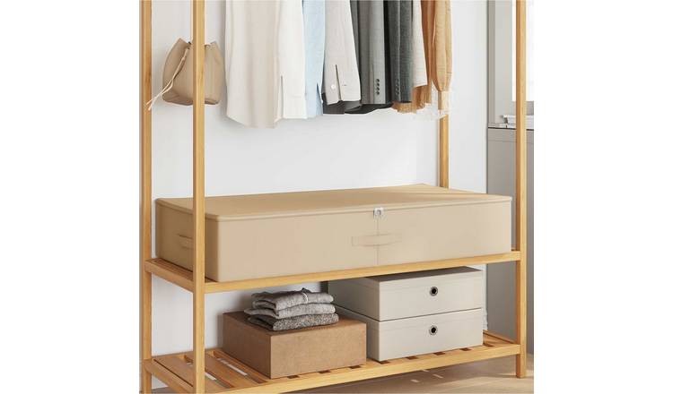 Walplus Pack of 2 Fabric Storage Box Non-woven - Cream - 100 x 50 x 18 cm