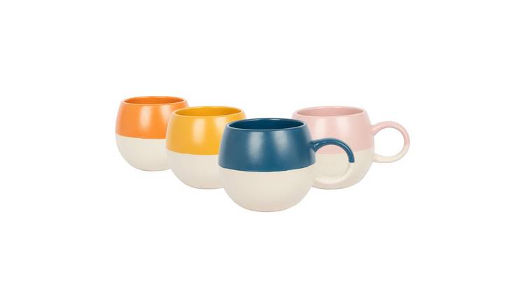 Nicola Spring Dipped Stoneware Sphere Mugs - 340ml - 4 Colours