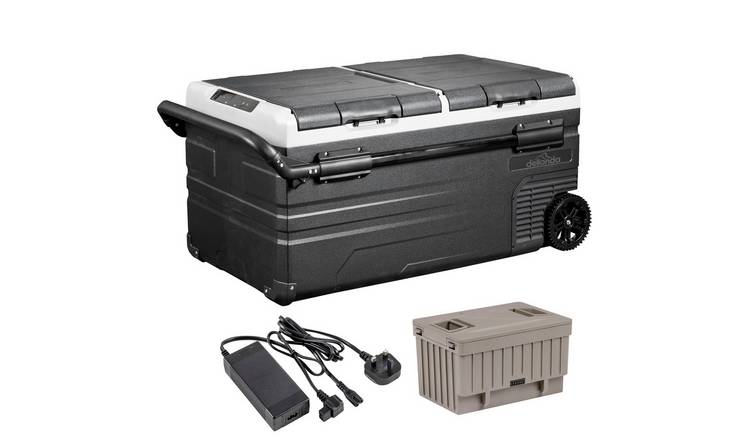 Dellonda 95L Portable Fridge Freezer Cool Box with Battery & Adaptor  - Black