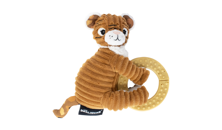 Les Deglingos Speculos the Tiger Teething Ring Plush Body Toy