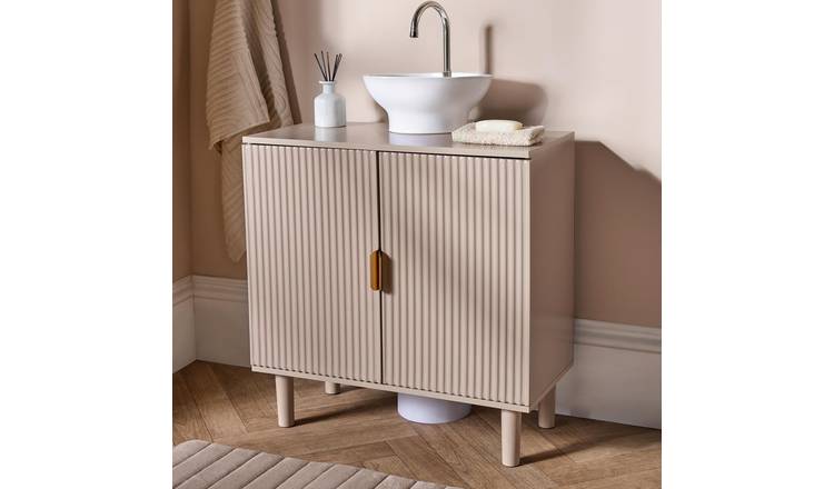OHS Ribbed Under Sink Vanity Unit - Natural