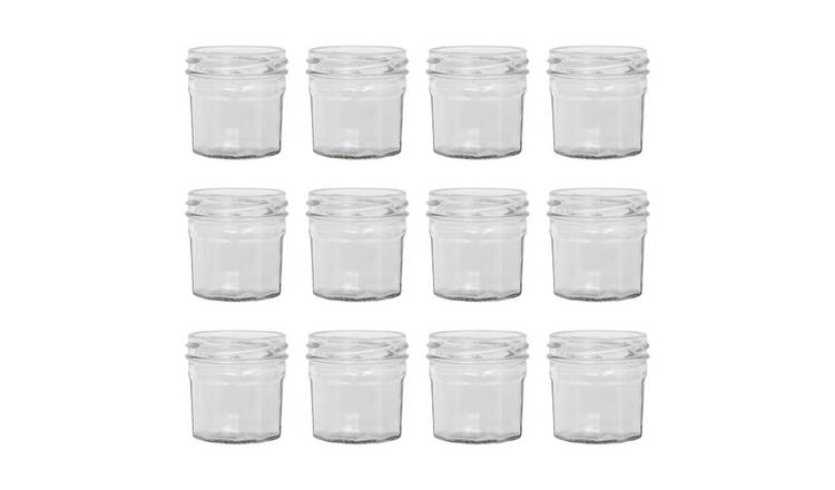 Argon Tableware Glass Jam Jars - Pack of 12