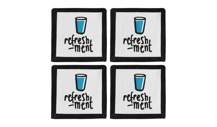 Orsina Set Of 4 Doodle Refreshment Coasters - Assorted