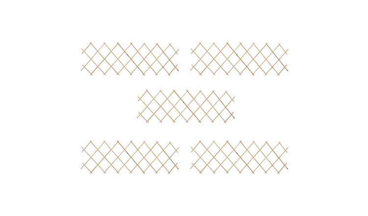 Walplus 5 Piece Firwood Trellis Fences - Brown - 180 x 60 cm