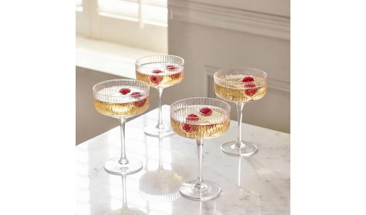 OHS 4 Pack Plastic Cocktail Glasses - Clear