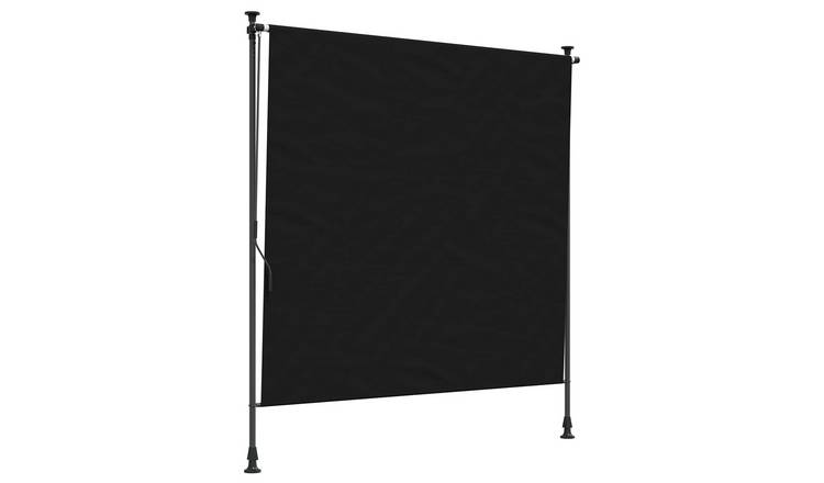 Walplus Polyester Outdoor Roller Blind - Black - 200 x 270 cm