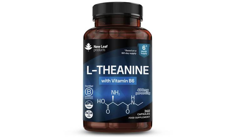 New Leaf L-Theanine with Vitamin B6 400mg - 360 Capsules