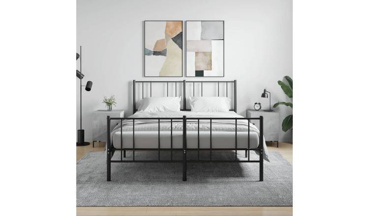 Walplus Pack of 2 Bedside Cabinet - Stone Grey - 40 x 40 x 50 cm