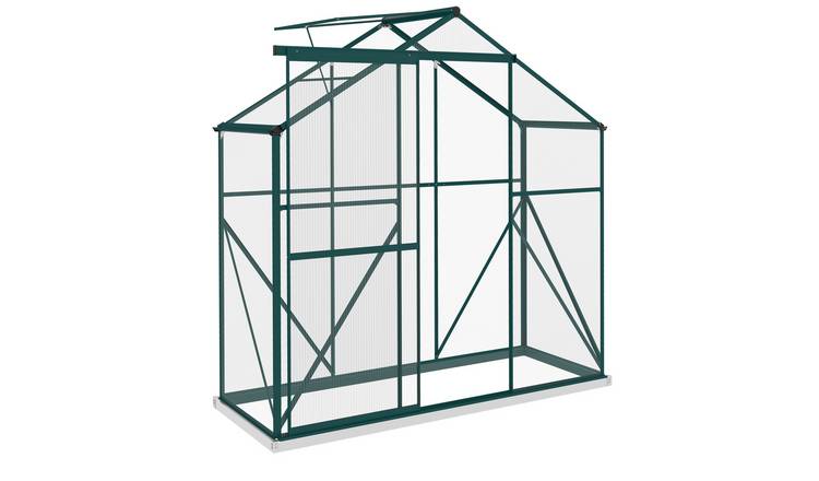 Outsunny Polycarbonate Aluminium Roof Vent Greenhouse – Green
