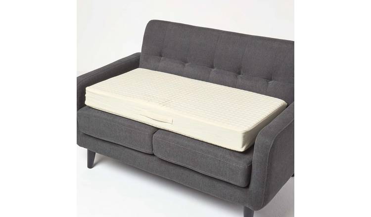 Homescapes Cotton Orthopaedic Foam 2 Seater Sofa Booster Cushion - Cream