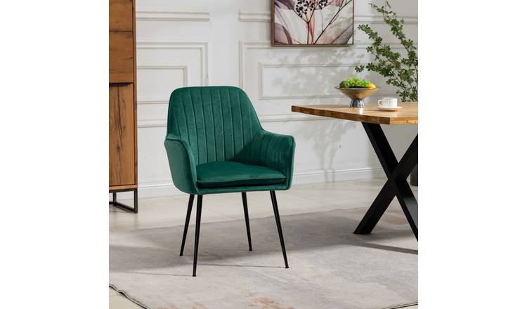 Artemis Home Carrara Velvet Dining Chairs - Set of 2 - Green