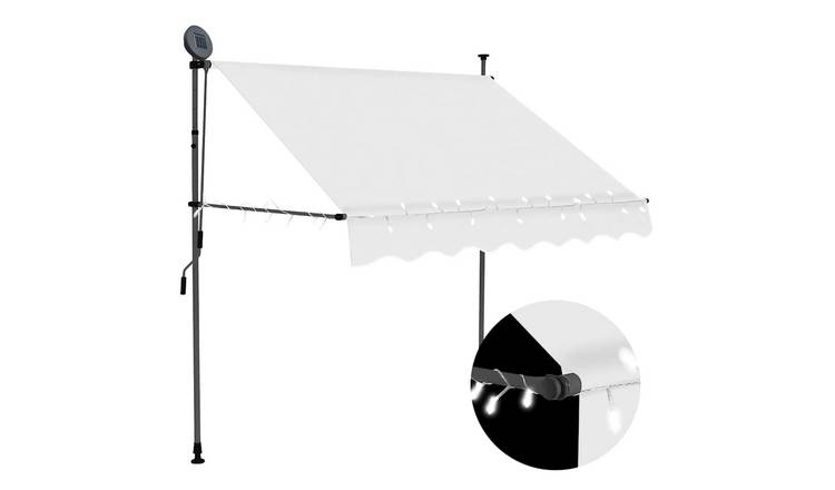 Walplus Electric Polyester Retractable Awning - Cream - 150 x 120 cm