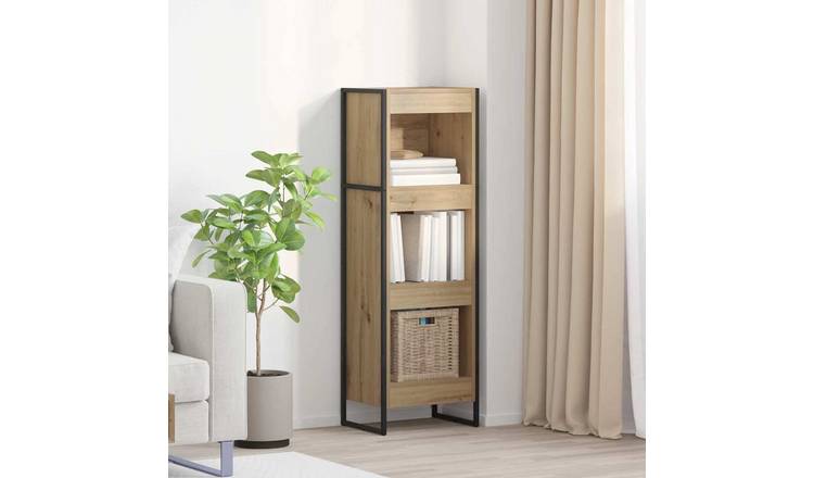 Walplus Engineered Wood Book Cabinet - Oak - 40 x 30 x 121 cm