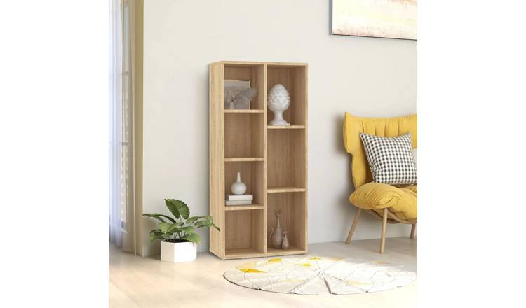 Walplus Engineered Wood Book Cabinet - Light Oak - 50 x 25 x 106 cm