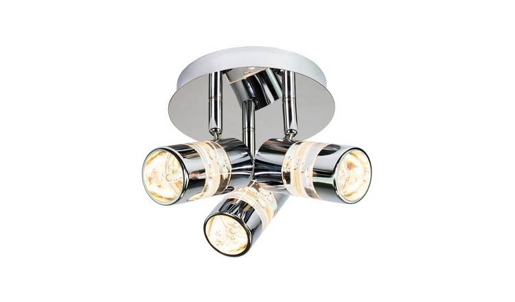 Happy Homewares Chrome Spot with LED Bubble Bathroom Ceiling Light - 16cm