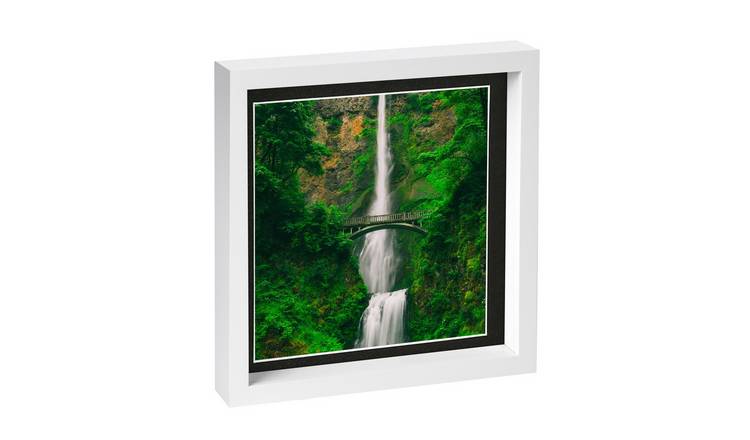 Nicola Spring 3D Box Photo Frame - 10" x 10" with Mount - White