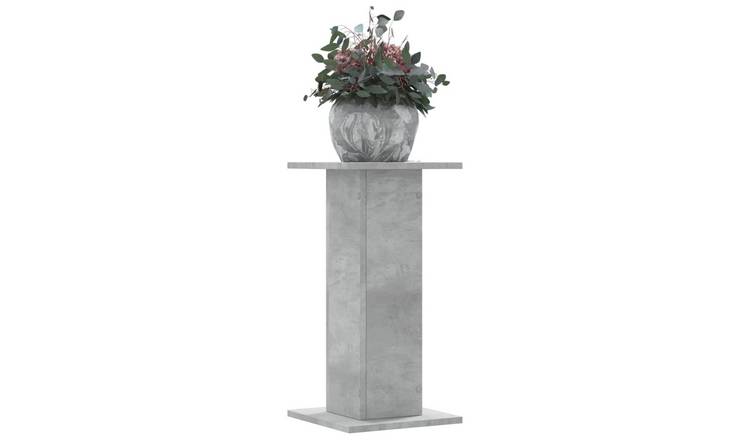 Walplus Pack of 2 Engineered Wood Plant Stand - Concrete Grey - 30x30x60 cm