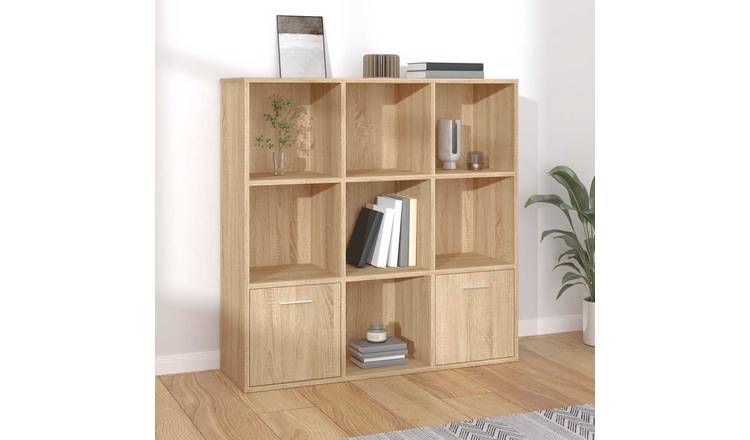 Walplus Engineered Wood Book Cabinet - Light Oak - 98 x 30 x 98 cm