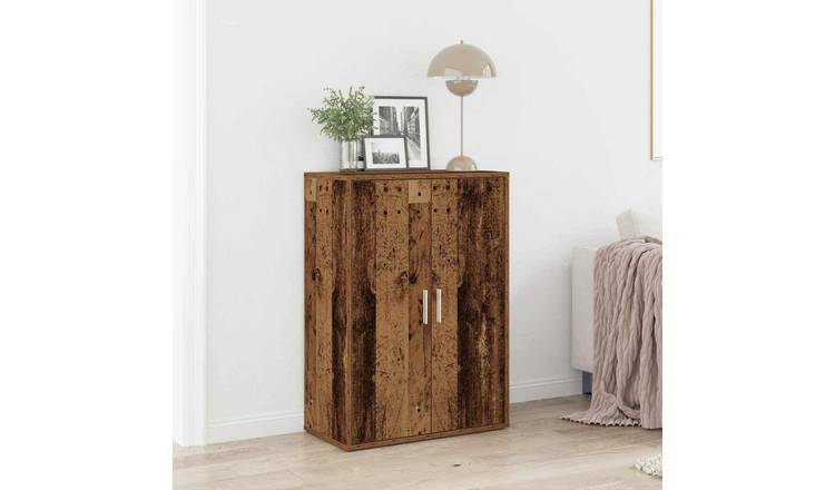 Walplus 2 Door Rectangular Sideboard - Old Wood - 60 x 31 x 84 cm