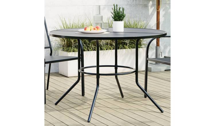 Walplus Steel Patio Table Round - Anthracite - 110 x 72.5 cm