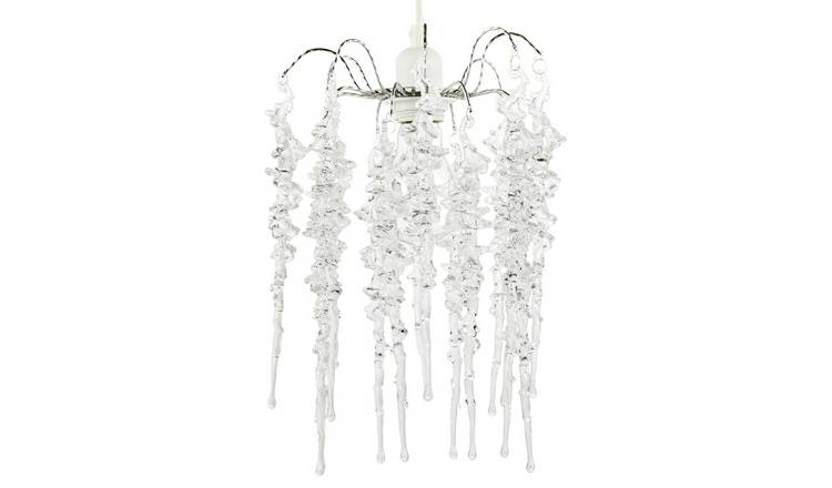 Happy Homewares Waterfall with Cascading Clear Icicle Drops Pendant Shade - 20cm