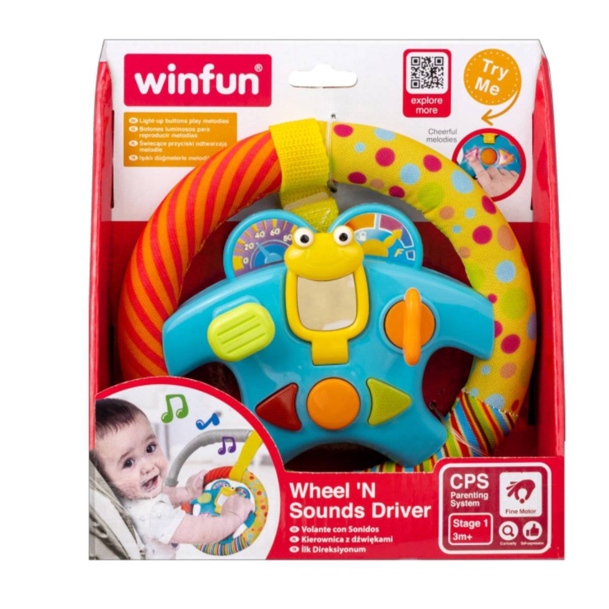 Winfun Wheel N Sounds Driver Baby Childrens Sensory Activity Toy - 3 Months+ - Image 1