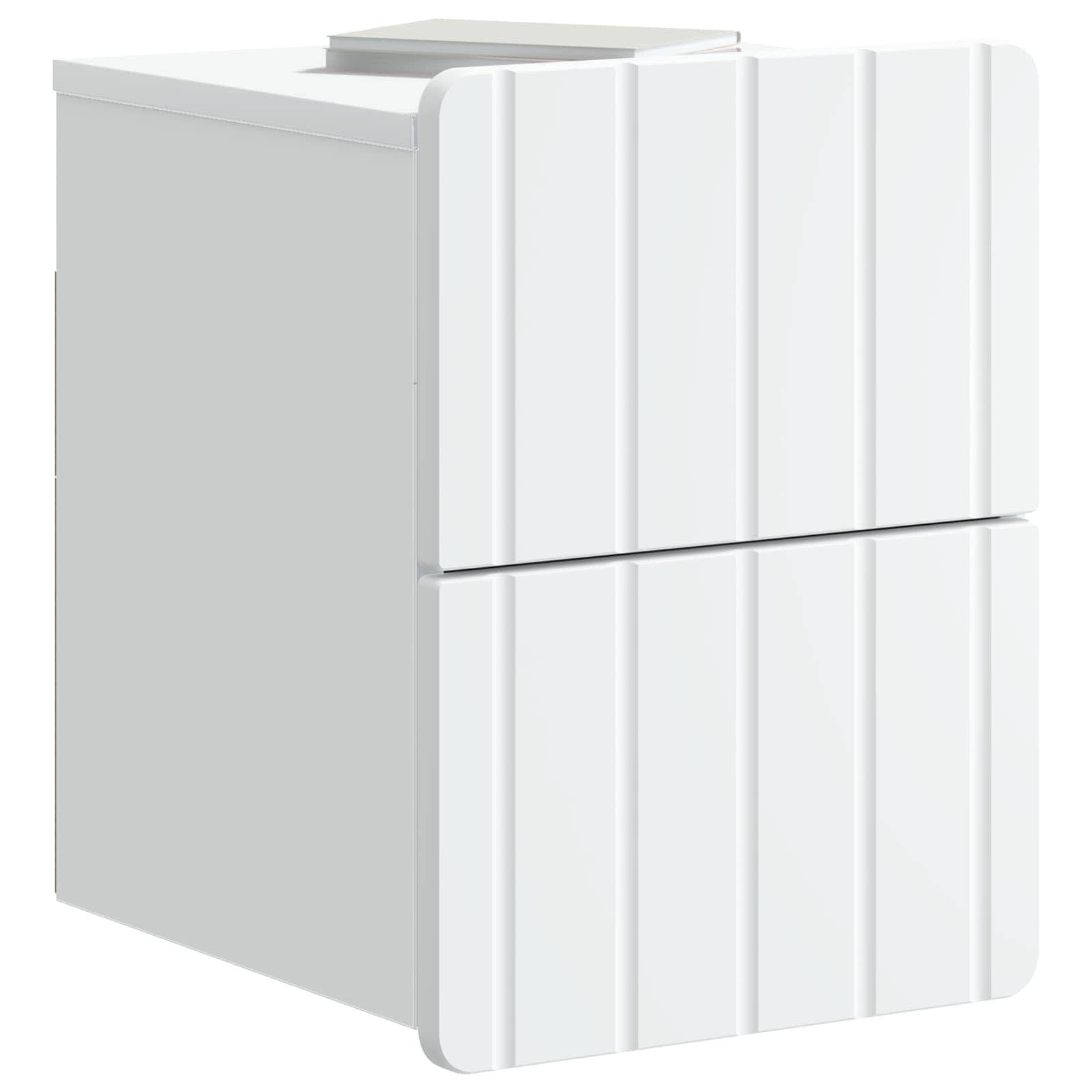 Walplus Pack of 2 Wall Mounted Bedside Cabinet - White - 33 x 34.5 x 43 cm - Image 3