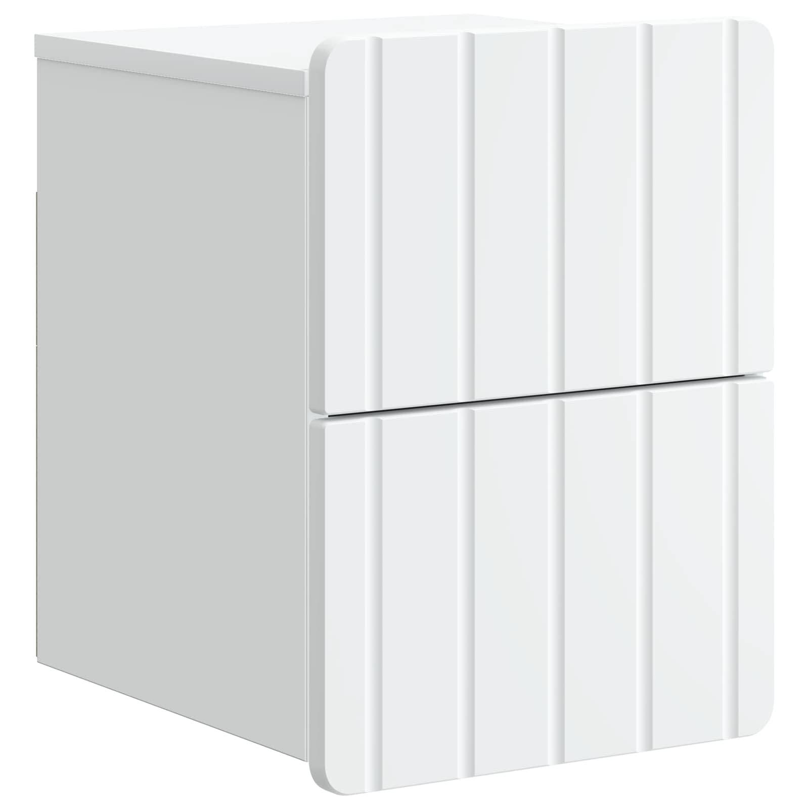 Walplus Pack of 2 Wall Mounted Bedside Cabinet - White - 33 x 34.5 x 43 cm - Image 5