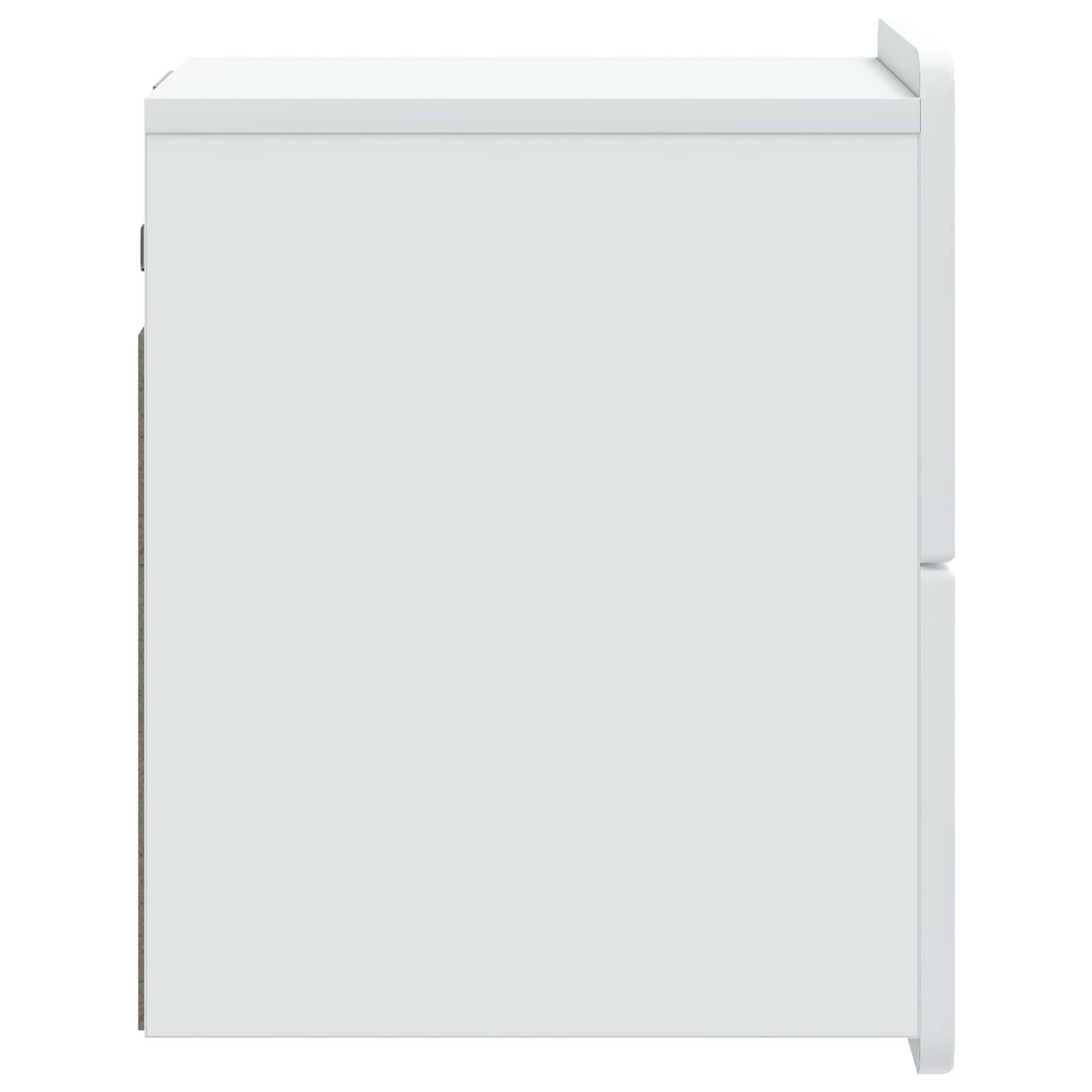 Walplus Pack of 2 Wall Mounted Bedside Cabinet - White - 33 x 34.5 x 43 cm - Image 8