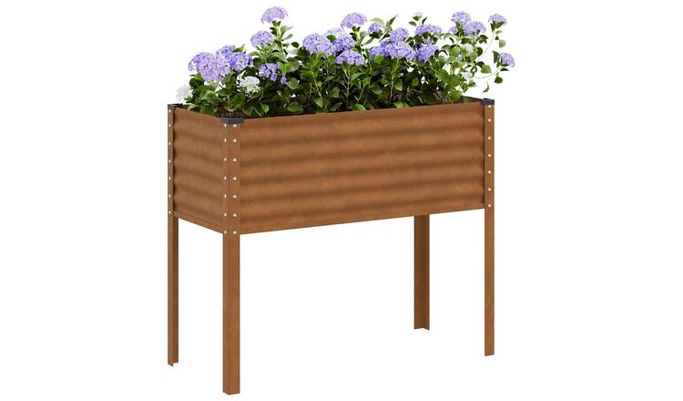 Walplus Corten Steel Garden Planter - 100 x 45 x 90 cm