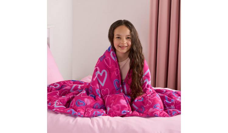 OHS Kids Hearts 3kg Weighted Blanket 100x150cm - Purple