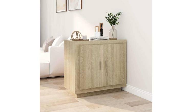 Walplus Engineered Wood 2 Compartments Sideboard - Sonoma Oak - 80 x 40 x 75 cm