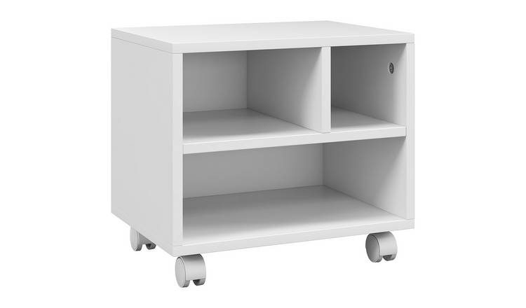 HOMCOM 2-Tier Under Desk Printer Stand with Storage - White