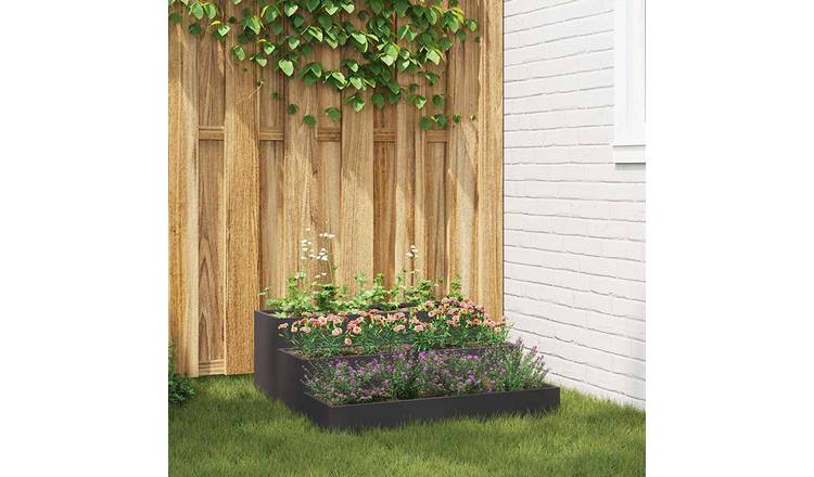 Walplus Steel Garden Planter - Black - 90 x 90 x 35 cm