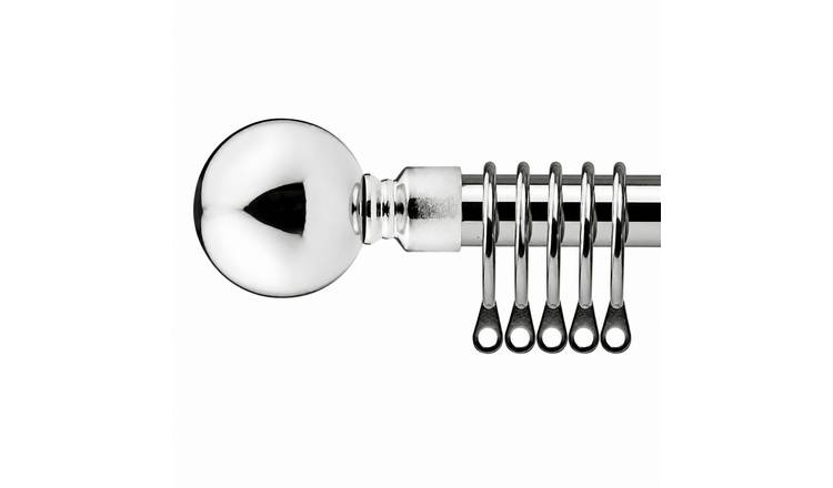 New Edge Blinds 16-19mm Chrome Ball Extendable Curtain Pole - 160cm - 300cm