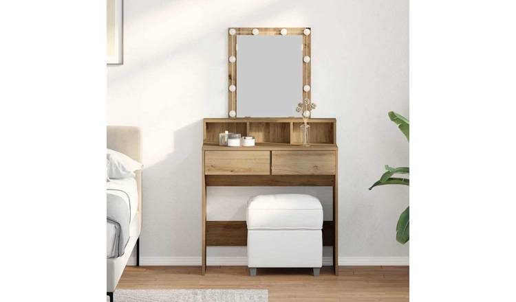 Walplus 2 Drawer Dressing Table - Artisan Oak - 80 x 41 x 144.5 cm