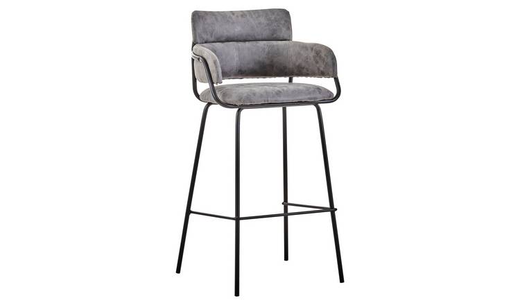Orsina Faux Leather Bar Chair - Grey