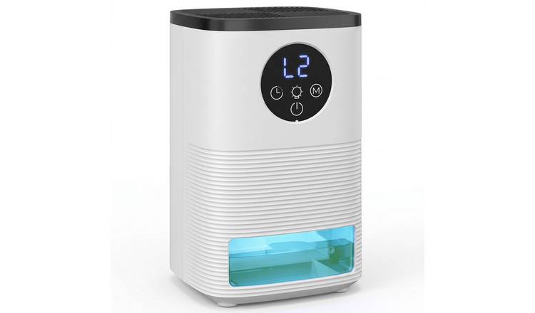 HOMCOM 1.4L Water reservoir Small Dehumidifier with RGB Mood Lights - White