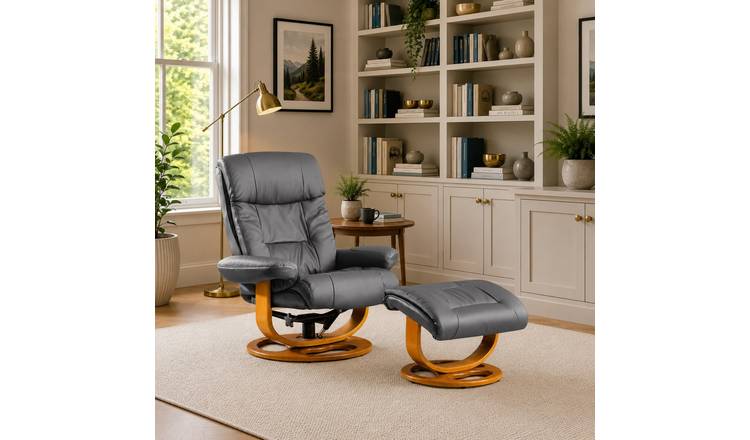 Artemis Home Barriston Swivel Recliner with Massage and Heat - Grey
