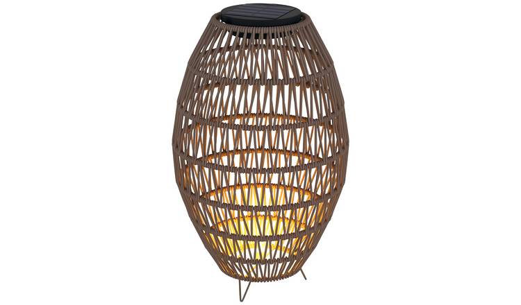 Outsunny Rattan Solar Garden Lantern-Dark Brown