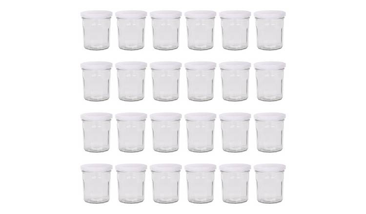 Argon Tableware Glass Jam Jars with Lids - Pack of 24