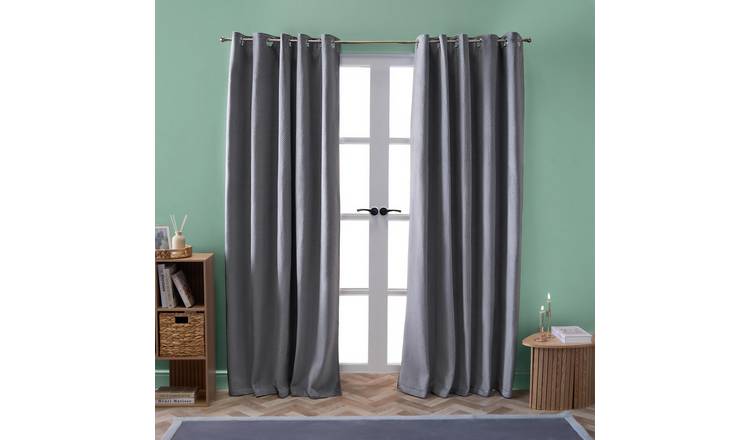 OHS Pinsonic Velvet Curtains 168 x 229cm - Charcoal
